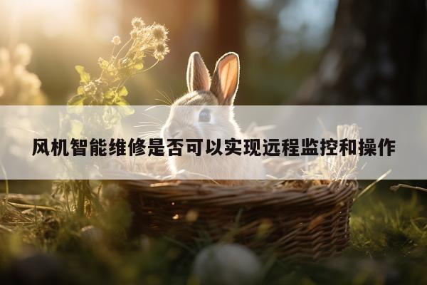 风机智能维修是否可以实现远程监控和操作